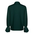thumbnail image 3 of FYEGRE Men Court Style Long Sleeved Shirt for Halloween Celebrations Gothic Ruffled Shirt for Festivals for Events and Themed Parties Green L, 3 of 6
