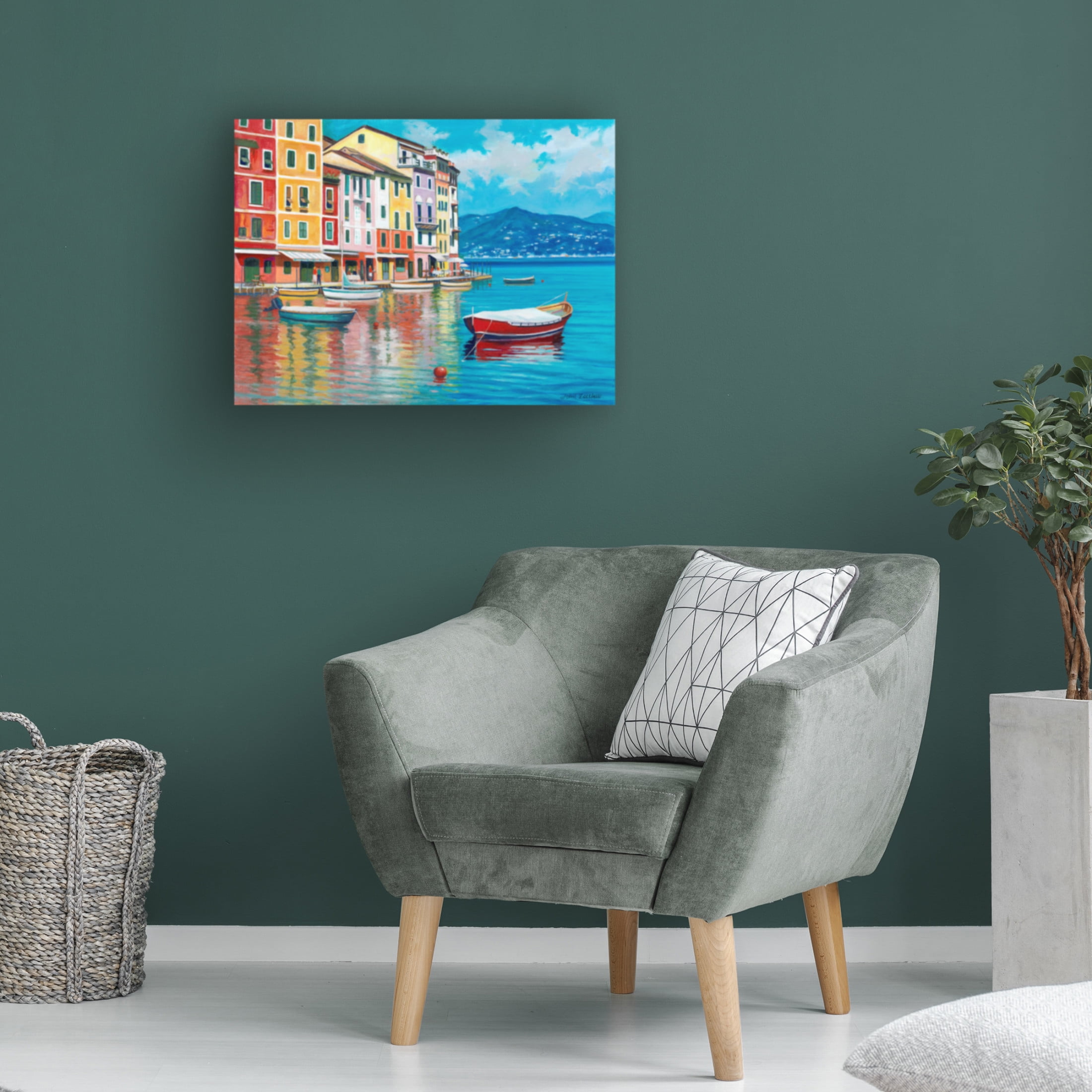 Canvas Wall Art - John Zaccheo 'Portofino' Wall Art for Living Room, Bedroom, or Office Décor by Trademark Fine Art - 47 x 35 Inches