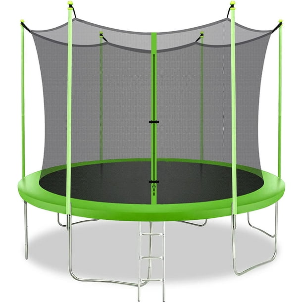 FDW 12FT Trampoline with Enclosure Net Outdoor Jump Rectangle Trampoline - ASTM Approved-Combo Bounce Exercise Trampoline PVC Spring Cover for Kids and Adults，Green - Walmart.com