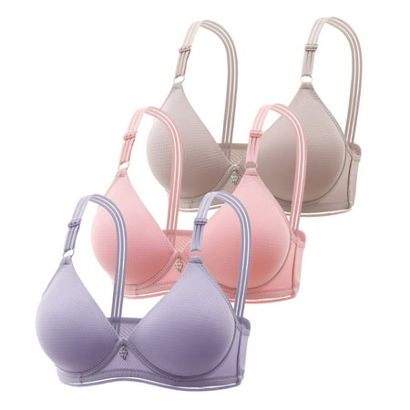 Puawkoer 3Pc Women s Comfortable Summer Pack of Bra Thin Chest Show Small Bras To Wear with A Backless Dress Gathered Breathable Comfortable No Steel Ring Uphold Anti Wom