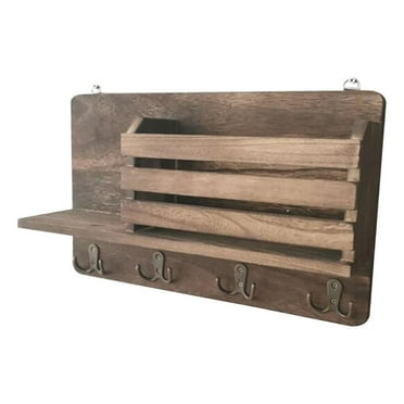 WINOMO 30Pcs Wall Mounted Storage Rack in Light Brown 41x25cm for Homeowners