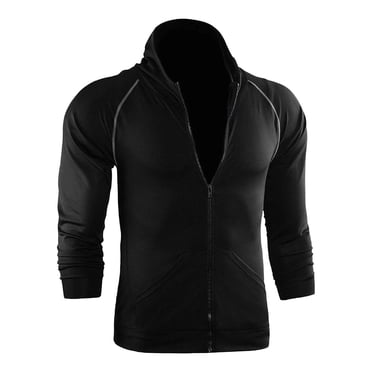 Ceisia Men Solid Color Sweatproof Breathable Long Gift Sleeve Casual Training Running Athletic Jacket Tops