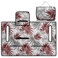 thumbnail image 4 of COEQINE Golf Cart Accessories Seat Covers with 4 Pockets, Foldable Design for Easy Carry Quilted Towel Seat Cover Easy to Install for EZGO Yamaha Club Cars, Red Gray Palm Leaf, 4 of 8