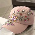 thumbnail image 4 of Baseball Cap Solid Color Windproof Lightweight Fashionable Bling Rhinestone Hip Hop Hat Birthday Gift, 4 of 10