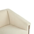 thumbnail image 5 of AMid-Century Modern Armchair with PU Leather Upholstery & Wooden Frame, Beige, 5 of 10