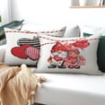 thumbnail image 2 of GZHJMY Valentine Red Hugs Love Heart Gnomes Throw Pillow Covers 12 x 20 Inch Love You Happy Wedding Cushion Case Decoration for Valentines Day Sofa Couch Set of 2, 2 of 7