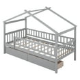 thumbnail image 4 of Cterwk Twin Size Wooden House Bed with 2 Drawers, Gray, 4 of 9