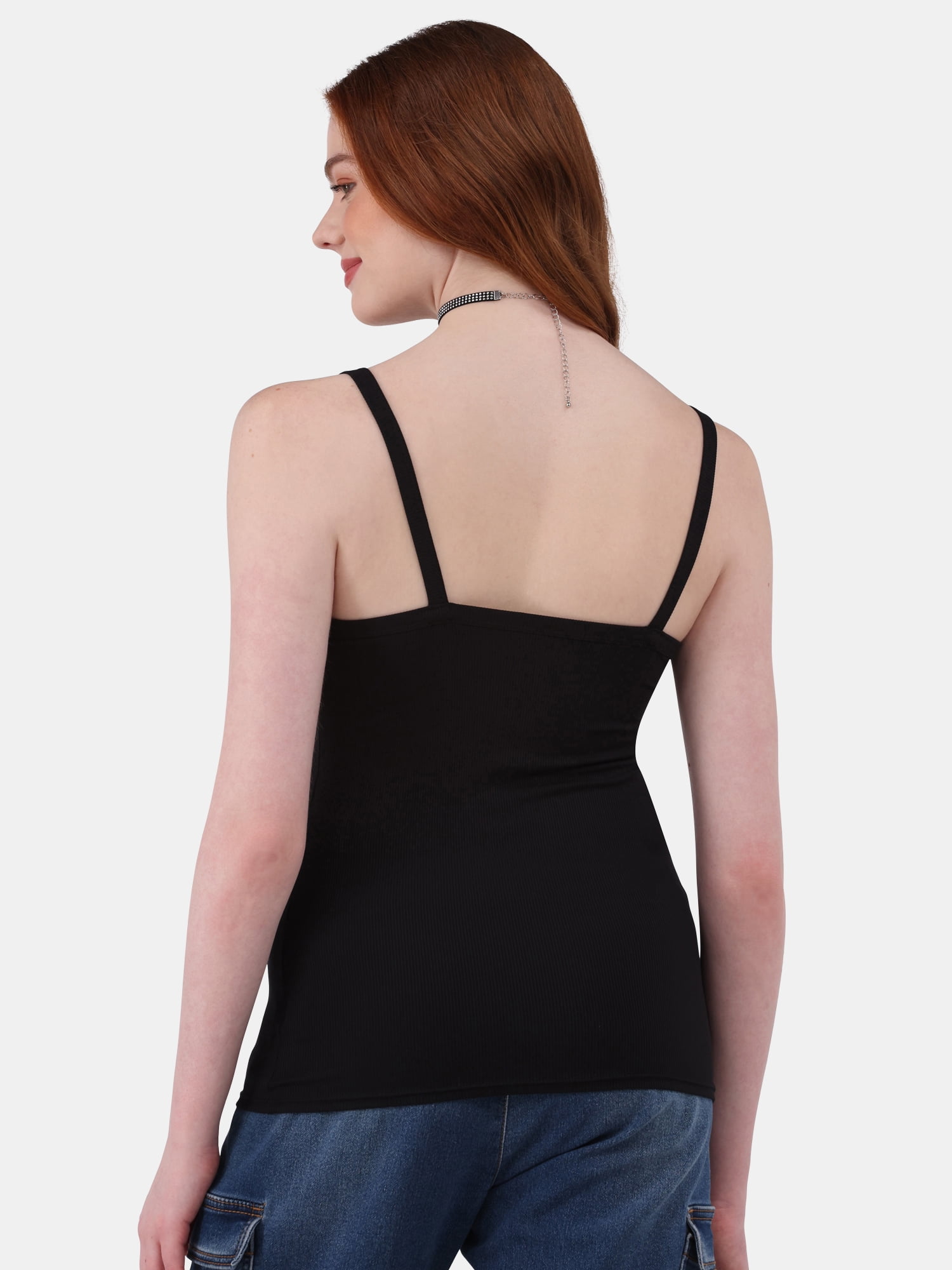 No Boundaries Ribbed Cami Top, 5-Pack, Women's XXS-XXL