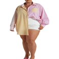 thumbnail image 4 of PENGXIANG Short Sets Women 2 Piece Outfits  Long Sleeve Button Down Shirts + Shorts, 4 of 9