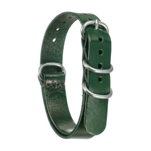 Uxcell Genuine Leather Watch Band 14mm Quick Release Watch Strap with Silver Metal Buckle for Men Women, Green
