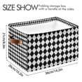 thumbnail image 4 of Yayeee Canvas Storage Basket with Handles for Shelves Fabric Bins Closet Organizer, Black and White Geometric, 4 of 8