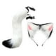 thumbnail image 2 of Conjunto de orejas y cola de gato y zorro, diadema para carnaval, mascarada, disfraz y cumpleaños. Blanco, 2 of 9
