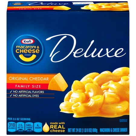 Cheddar Cheese Rice - Kraft Deluxe Original Cheddar Macaroni & Cheese Dinner 24 oz. Box