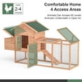 thumbnail image 5 of Grezone Chicken Coop Large Wooden Outdoor Hutch Hen Cage with Ventilation Castle Door, Rabbit Hutch Home Backyard Removable Tray & amp Ramp Play House Nesting Boxes with Cover(Grey), 5 of 7