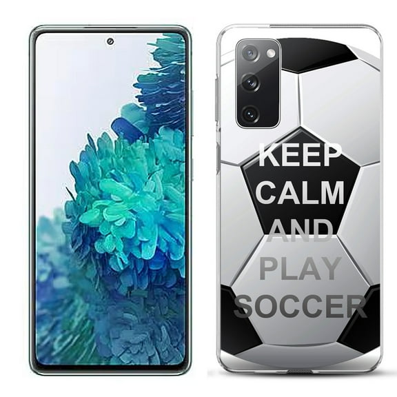 Slim-Fit Gel TPU Phone Case for Samsung Galaxy S20 FE 5G Fan Edition, by OneToughShield ® - Keep Calm Soccer