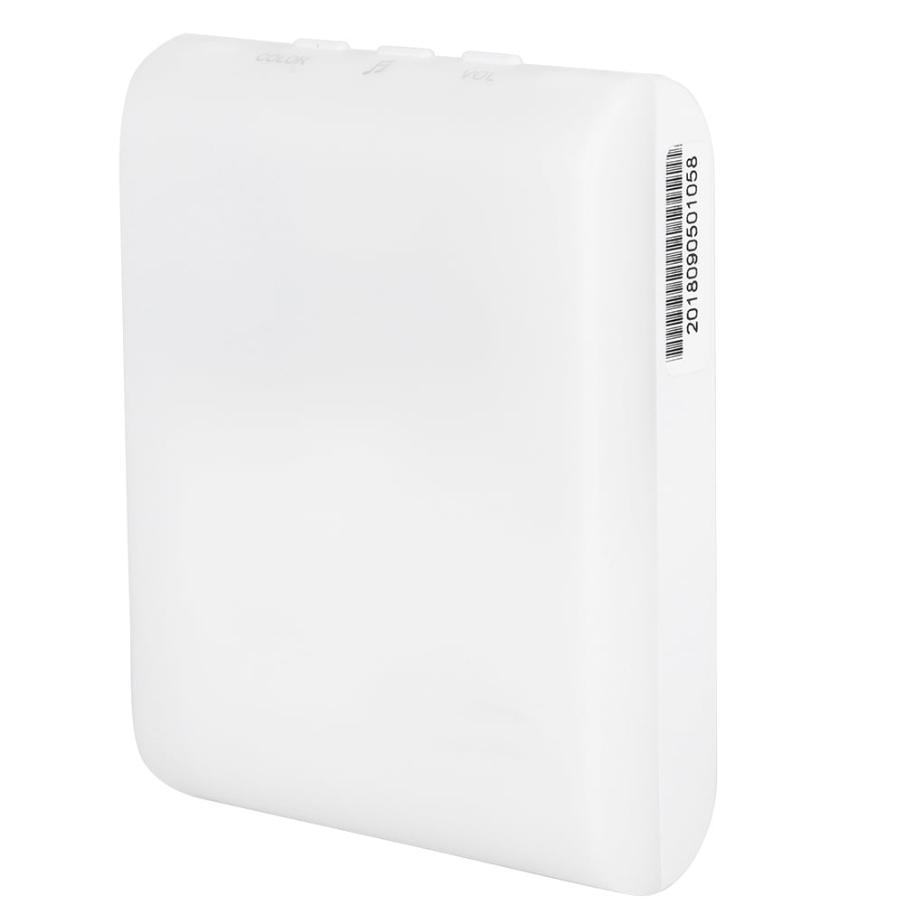 Tebru Button Door Bell, Wireless Button Door Bell Patient Elderly Deaf Caller with 7 Kinds of Flash Lamp Color Tones, Elderly Caller