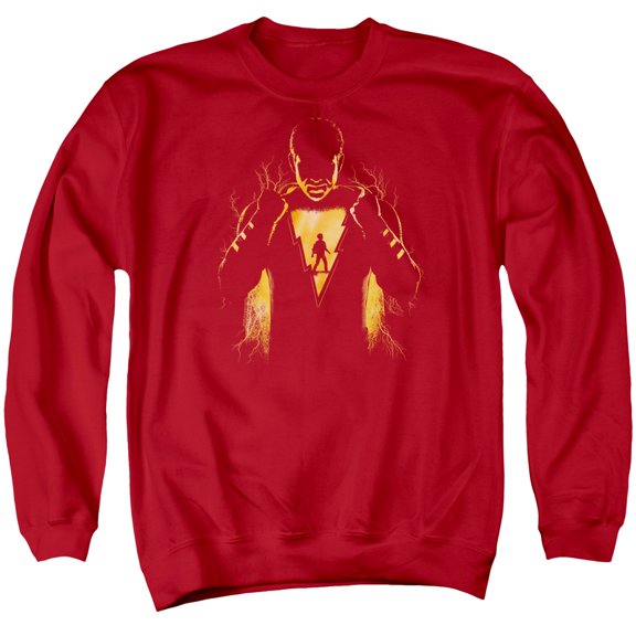 Shazam Movie Whats Inside Adult Crewneck Sweatshirt Red