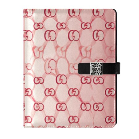 Premium Faux Leather Notebook - Refillable Multi-Functional Organizer 23.3x17cm All-Season Use,A Pink Pattern