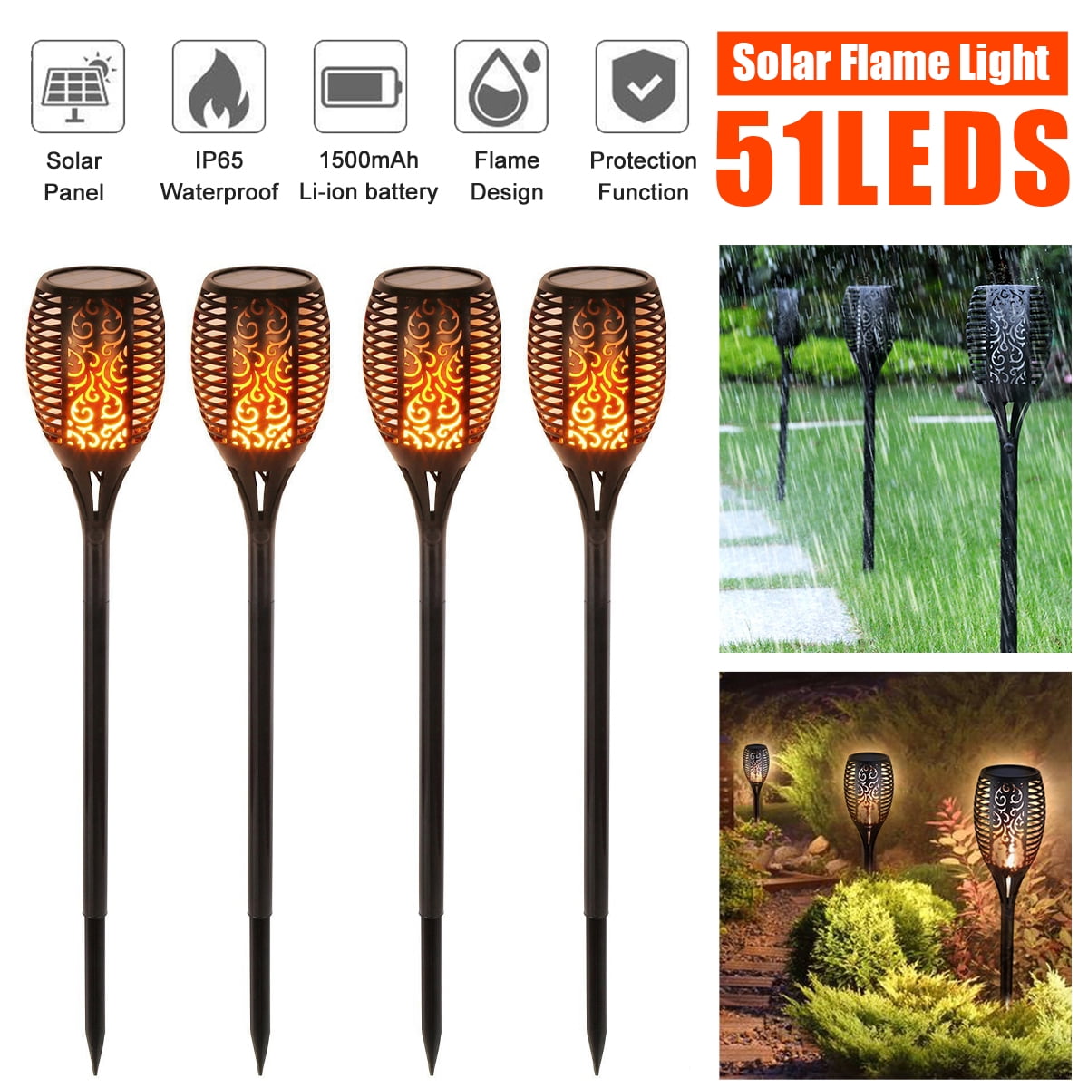 51 led solar torch