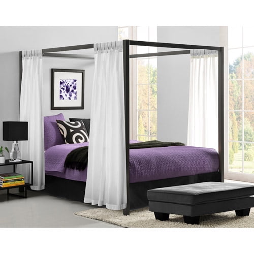 Metal Canopy Bed Frame Queen Size With Headboard Platform Modern Metal Canopy Bed Frame Queen Size With Headboard Platform Modern Bedroom Black