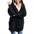 thumbnail image 2 of Chaqueta con capucha para mujer, chaqueta de felpa, abrigo, cárdigan de manga larga, abrigo de invierno, 2 of 7