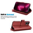 thumbnail image 3 of Wallet Case for iPhone 16 Wallet Case 6.1" 5G (2024), [9 Card Slots] Luxury PU Leather Credit Holder Carrying Folio Flip [Detachable] Kickstand Magnetic Phone Cover & Lanyard [Wine Red], 3 of 5