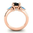 thumbnail image 4 of 2.50 Carat Beautiful Round Cut Black Onyx & Blue Topaz Gemstone Proposal Ring for her 18K Rose Gold Size 6.5 by Diamond-Capitals, 4 of 8