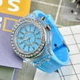 thumbnail image 1 of Reloj de cuarzo de gelatina para parejas, luminoso, personalizado, con diamantes de imitación, estilo coreano, para estudiantes y mujeres, Ginebra, 1 of 6