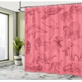 thumbnail image 4 of Ambesonne Jurassic Shower Curtain, Dinosaurs Skeleton Biology, 69"Wx84"L, Pastel Pink, 4 of 4