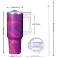 thumbnail image 2 of 40oz Tumbler with Handle and Straw, Vacuum Insulated Stainless Steel Travel Mug, Fits Car Cup Holder, Liquid & Marble Print, 2 of 6