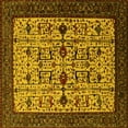 thumbnail image 1 of Ahgly Company Indoor Square Oriental Yellow Traditional Area Rugs, 3' Square, 1 of 4