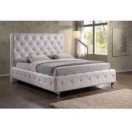 Baxton Studio Stella King Crystal Tufted Modern Bed with Upholstered Headboard