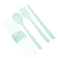 thumbnail image 1 of 3PCs/Set Wheat Straw Cutlery Dinnerware Mini Outdoors Portable Portable travel tableware Travel Candy Color Tableware Student Kids Kitchen Tool, 1 of 4