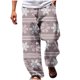 thumbnail image 2 of Pantalones largos de verano para hombre, informales, a la moda, con estampado, cintura elástica, rectos, de poliéster, 2 of 5