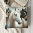 thumbnail image 3 of Square Throw Pillow Covers Running Brown White Black Horses Pillow Cases Decorative for Home Bedroom Sofa Wild Animal Creative Art Design Pillowcases Standard Size, 3 of 5