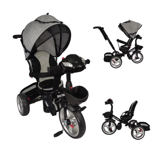 Triciclo para Niños The Baby Shop para bebés, evolutivo Luz y Sonido Gris -