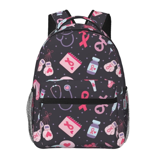 Disketp Breast Cancer Awareness1 Mochila Estampada para Hombre y Mujer – Mochila Ligera Clásica con Múltiples Bolsillos para Universidad, Trabajo y Viajes-One Size