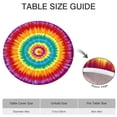 thumbnail image 6 of Colorful Rainbow Tie Dye Spiral Pattern Round Fitted Tablecloth with Elastic Edge,Dining Table Cover Waterproof,Outdoor Round Tablecloth for Camping,Dining,Indoor and Outdoor, 6 of 7