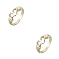 thumbnail image 2 of Qarigey Anillo de apertura Ajustable Mujeres Hombres Joyería elegante Moda Compromiso Romántico Elegante Casual Amistad Regalo Oro Oro 2piezas, 2 of 6
