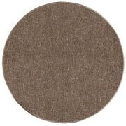 Home Queen Color World Collection Pet Friendly Indoor Outdoor Area Rug Brown - 5' Round