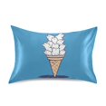 thumbnail image 7 of Yayeee Pillowcase King Size Set of 2 Satin Wrinkle Resistant Pillow Case, Ice Cream Cat, 7 of 7