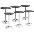 thumbnail image 1 of Costway Lot de 6 Tables de Bar Bistro Rondes Hauteur Réglable Pivotement à 360 Degrés Noir, 1 of 10