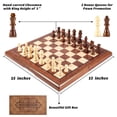 thumbnail image 3 of Amerous 15'' Wooden Magnetic Chess Set for Kids and Adults-Travel Folding Board -2 Extra Queens -Chessmen Storage Slots -Gift Package, 3 of 9