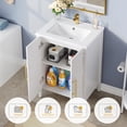 thumbnail image 5 of DWVO Free Standing Bathroom Vanity with Sink Top 24 Inch, Bathroom Storage Cabinet with Drain, White and Gold, 5 of 8