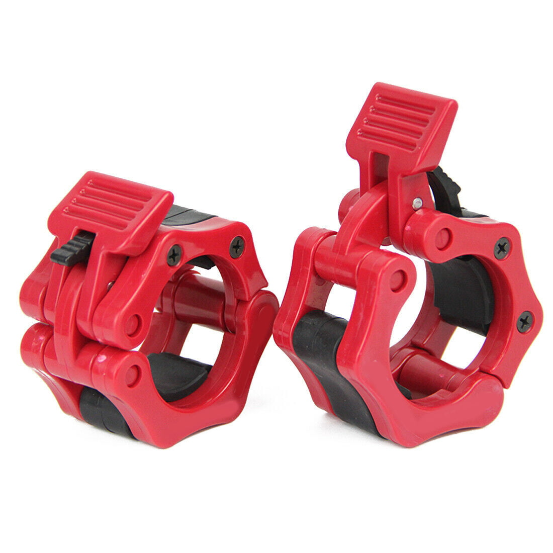 2PCS Gym Standard 1" Weight Barbell Bar Clamps Clips Olympic Spinlock Collars 