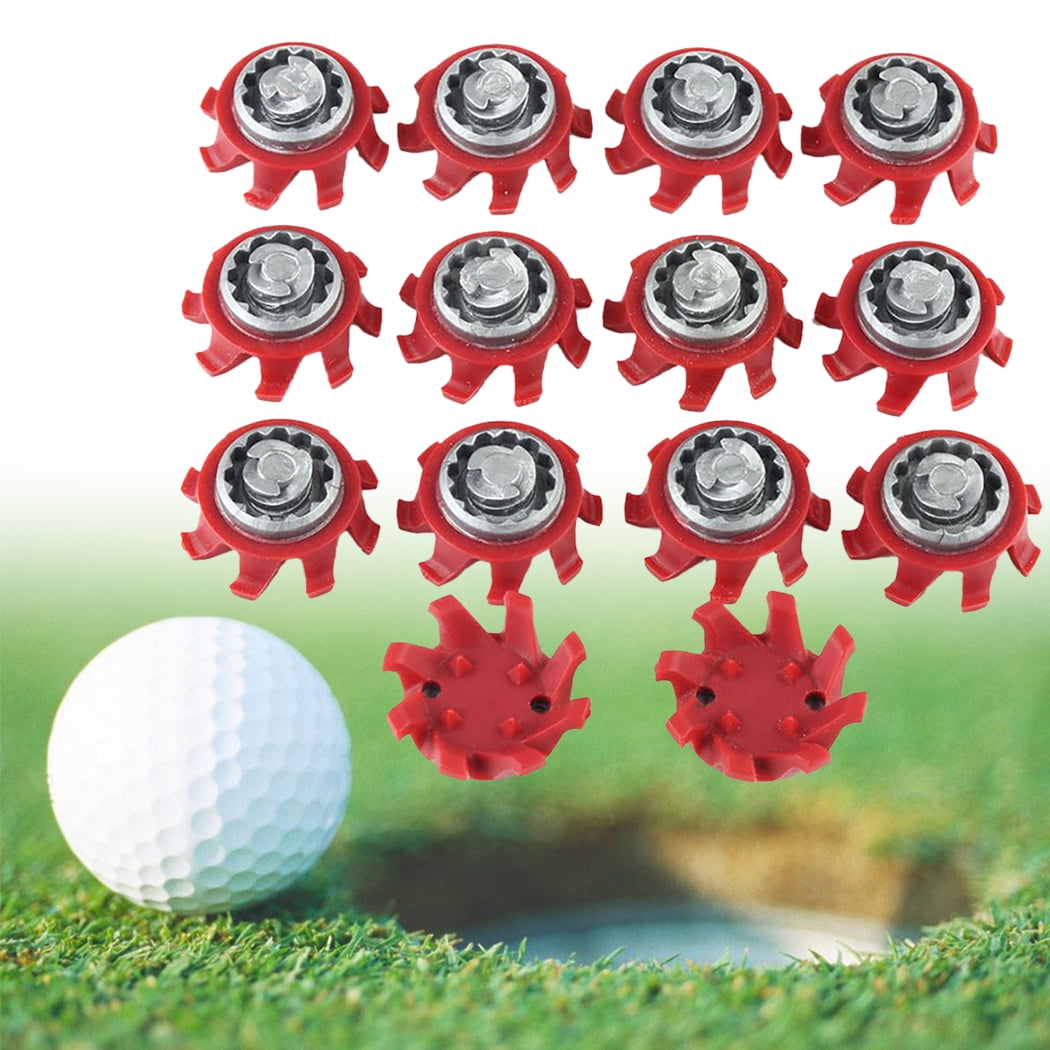 Bangcool 14pcs Golf Spikes Professional Golf Shoe Spikes Golf Cleats Golf Equipment Red