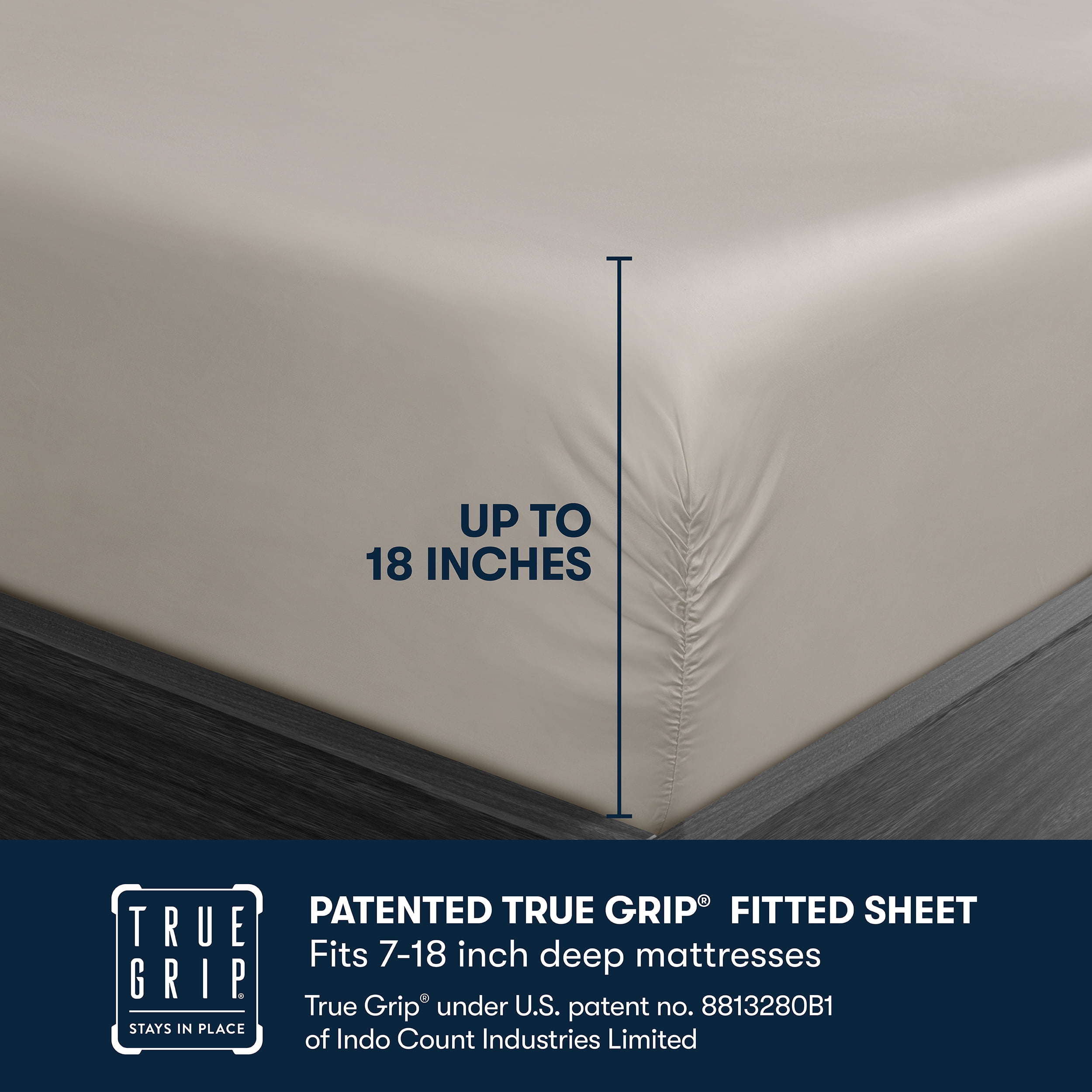 Serta 6-Piece 800 Thread Count Beige Cotton Rich Adult Bed Sheet Set, King - Deep Pocket