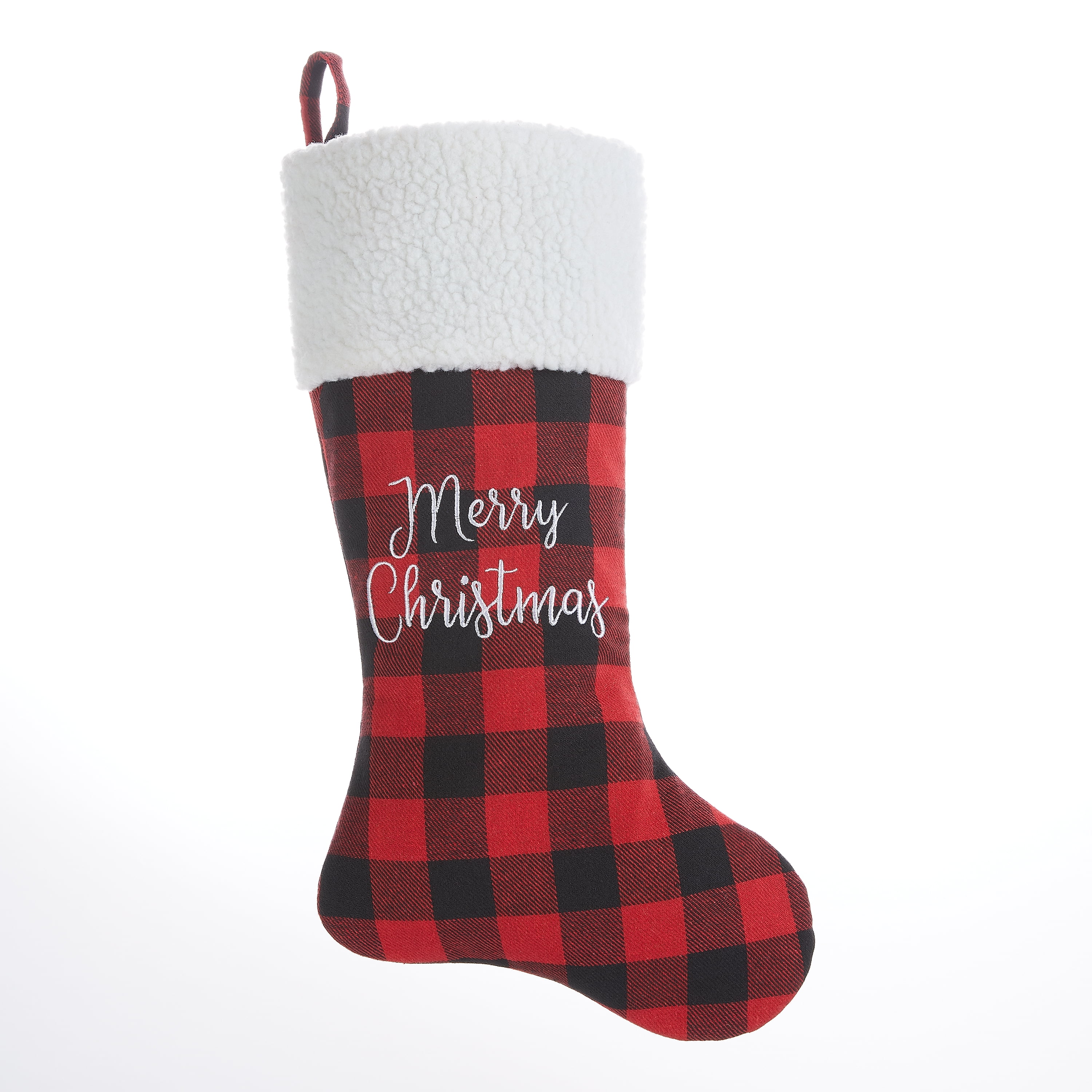 Holiday Time Decor Buffalo Multicolor Plaid Christmas Stocking, 20