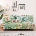 thumbnail image 4 of ZIATUBLES Futon Couch Cover Armless, Stretch Sofa Slipcover Dustproof Furniture Protector Elastic Non-Slip Washable for Sofa Bed, Living Room, Hummingbird Flower Print, 4 of 9