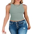 thumbnail image 1 of PENGXIANG Women‘s Autumn Slim Vest  Solid Color Knitting Ribbed Irregular Backless Cropped Tank Tops, 1 of 7